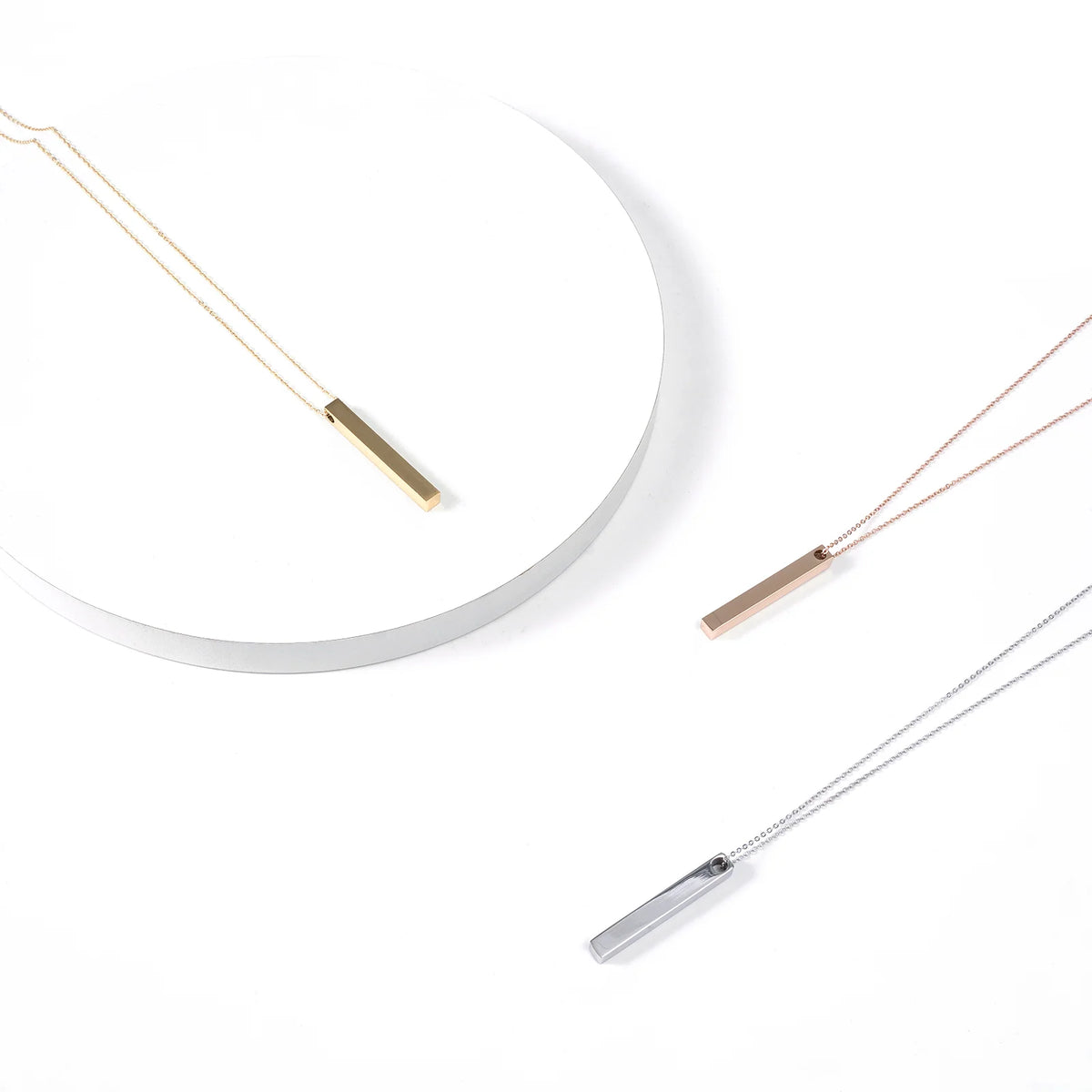 Stainless Steel Vertical Bar Necklace