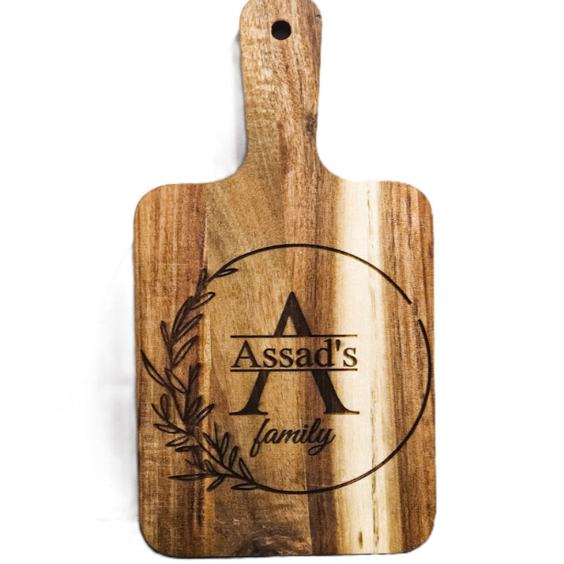 Acacia Wood Cutting, Serving & Charcuterie Board - Custom Engraved