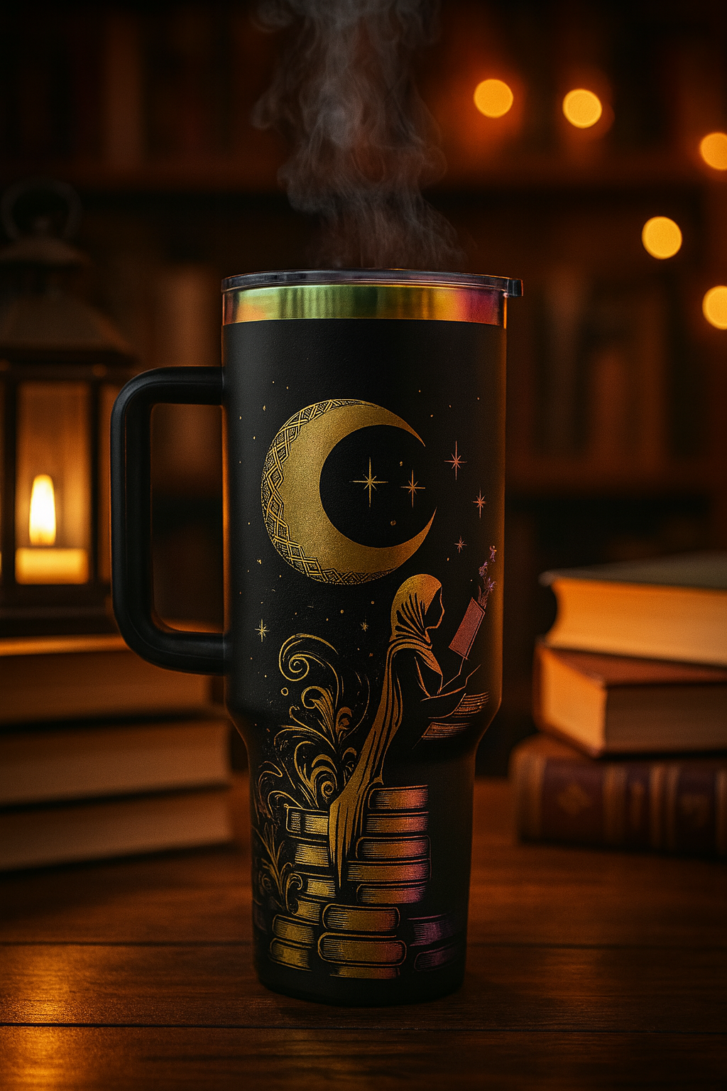 Moonlit Reader – Iridescent 40oz Tumbler