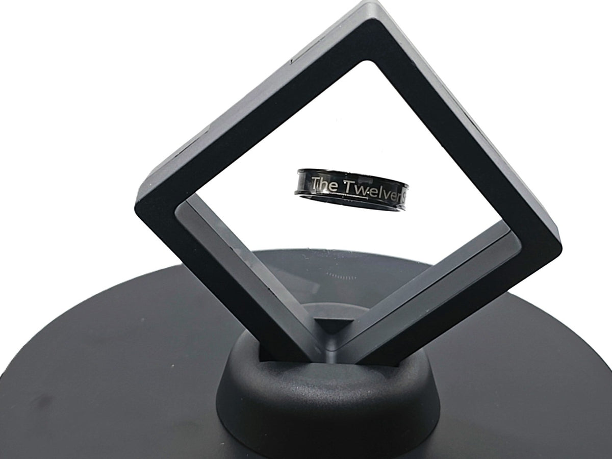 Personalized Engraved Stainless Steel Ring Keepsake – Floating Frame Gift Display