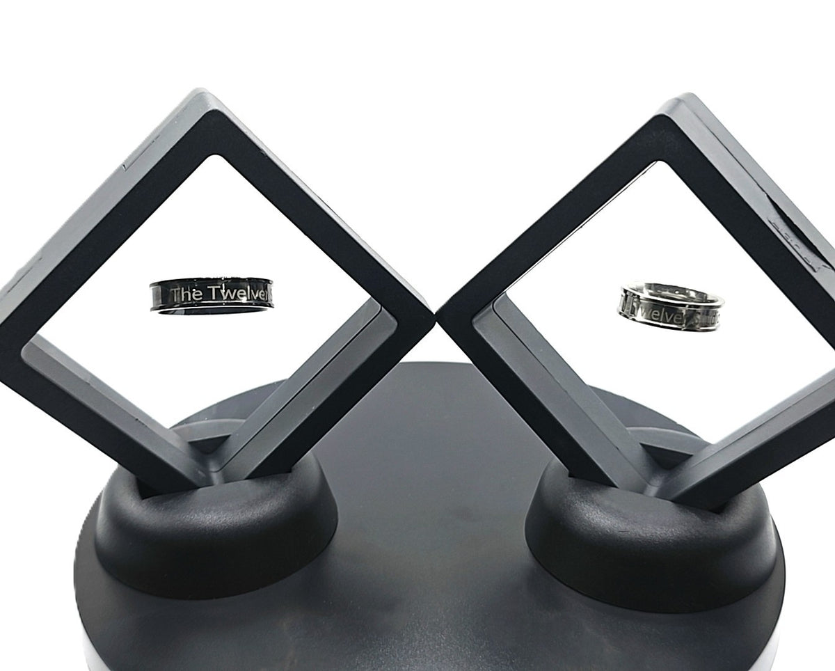 Personalized Engraved Stainless Steel Ring Keepsake – Floating Frame Gift Display