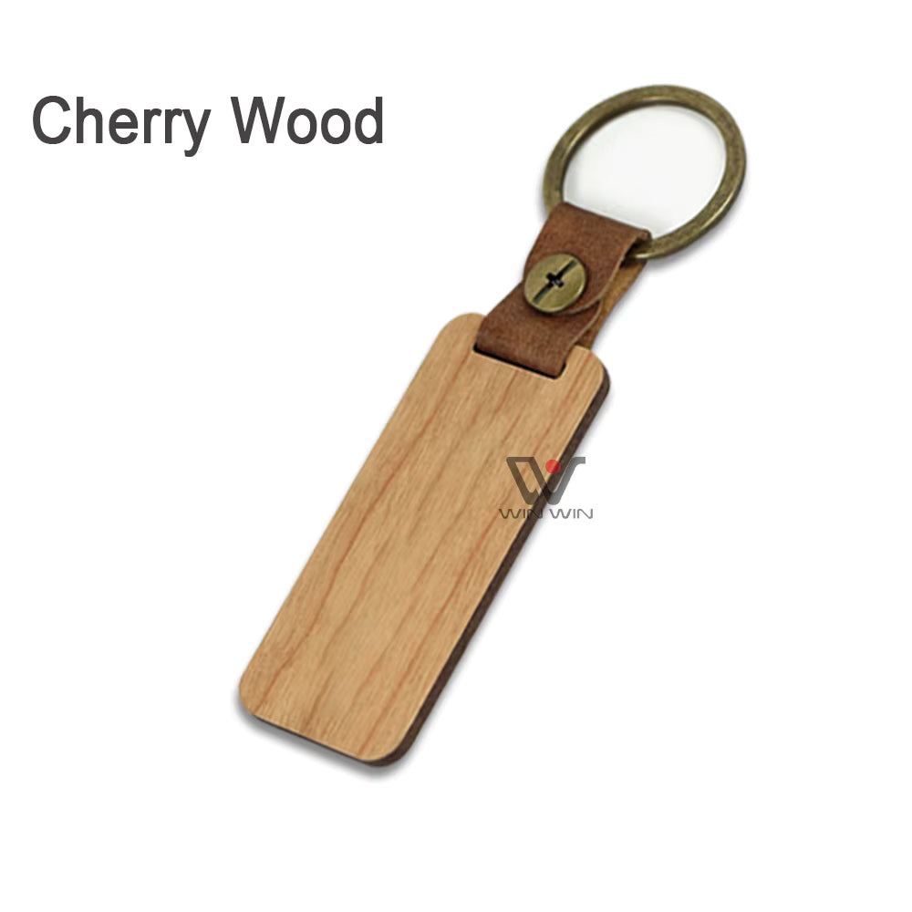 Rectangle Wood Keychains