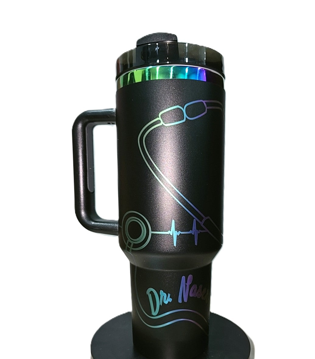Healthcare Hero 40oz Tumbler – Iridescent Stethoscope Design