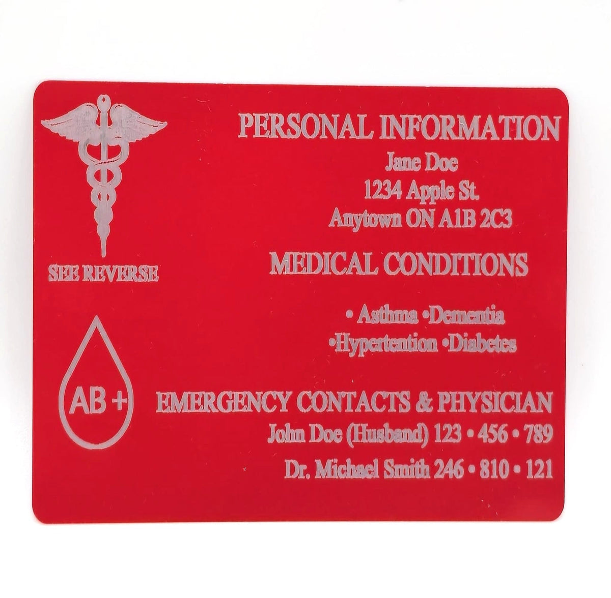Medical ID Card (2 pc)