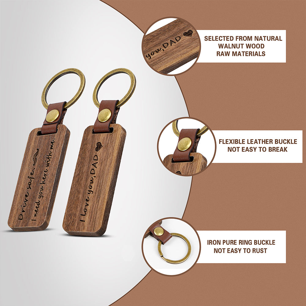 Rectangle Wood Keychains
