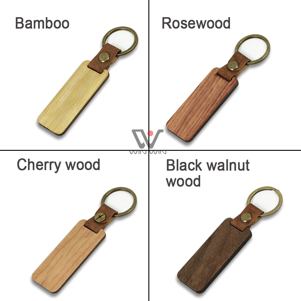 Rectangle Wood Keychains