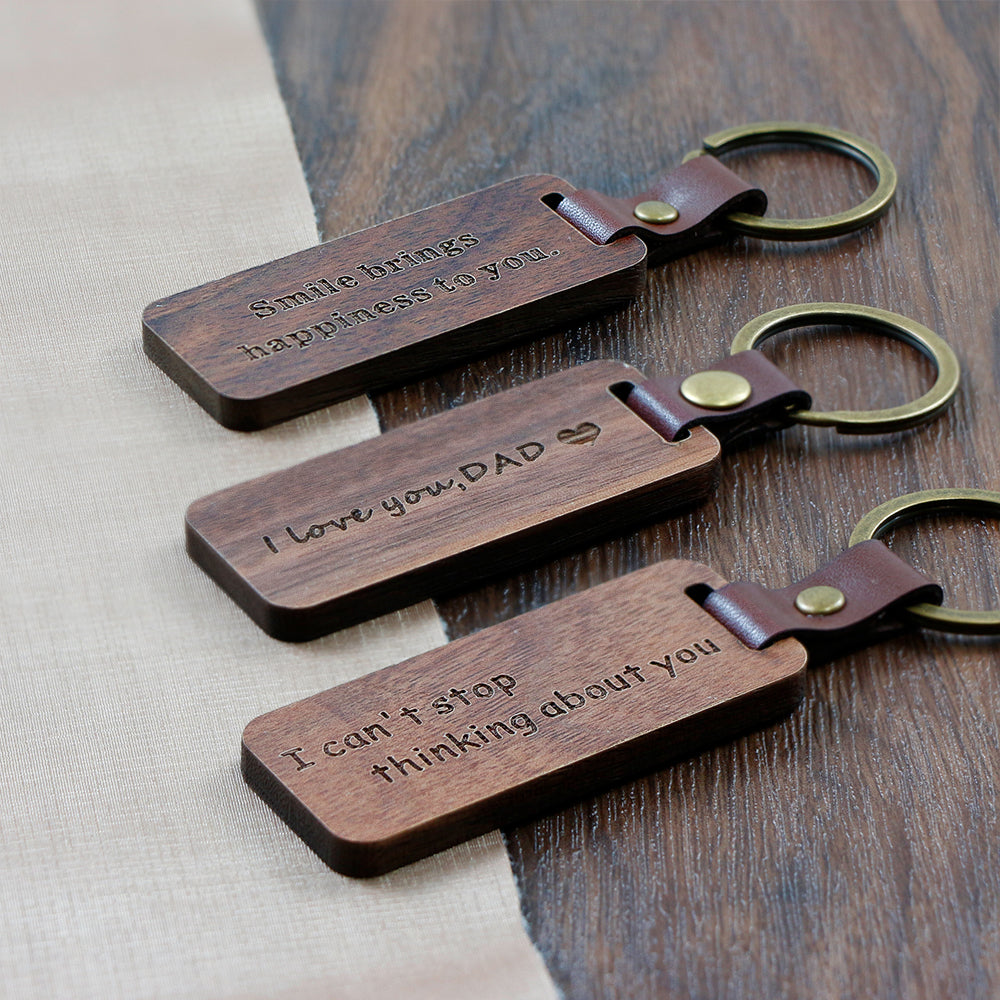 Rectangle Wood Keychains