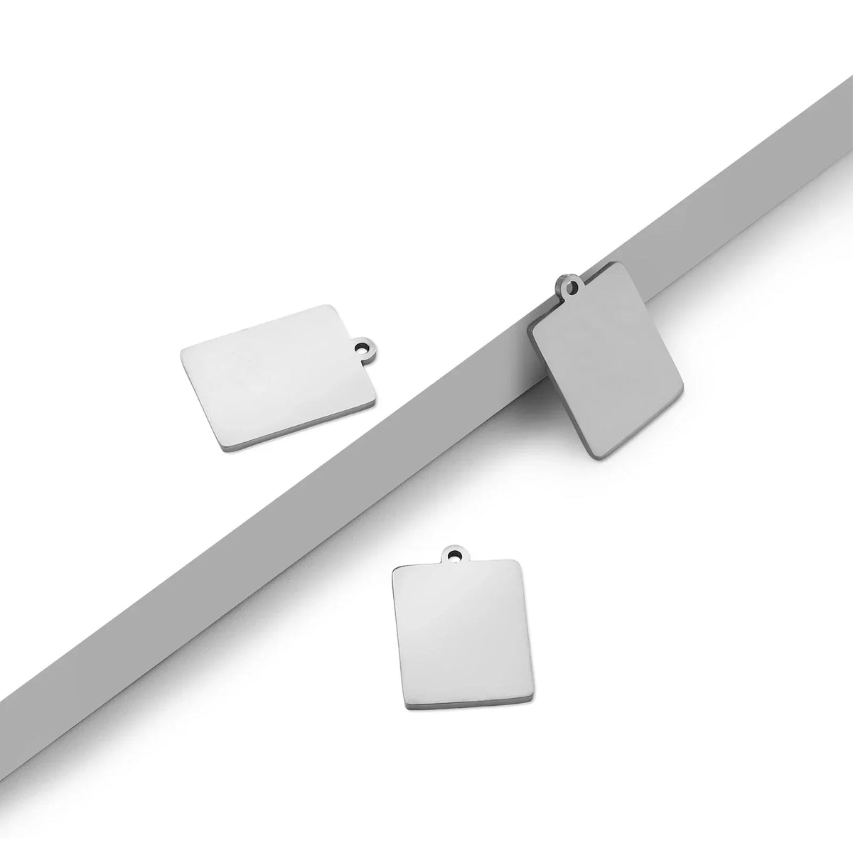 Stainless Steel Silver Rectangle