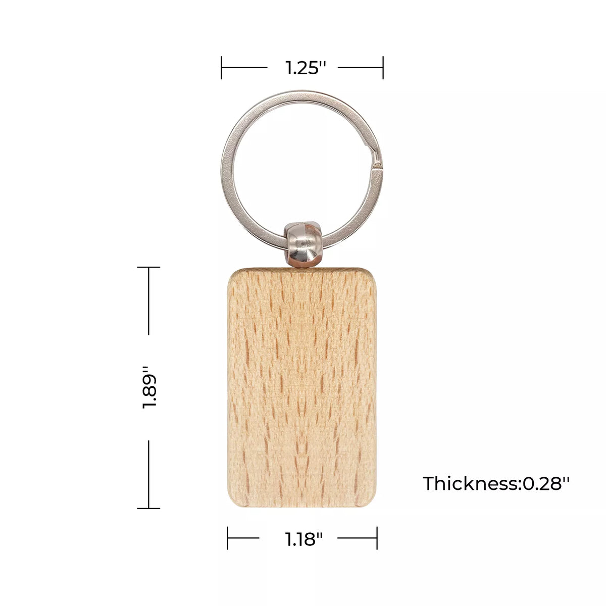 Rounded Rectangle Wooden Keychain – Personalized with Your License Plate
