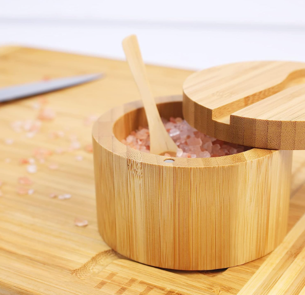 Bamboo Salt & Spice Cellar – Custom Engraved