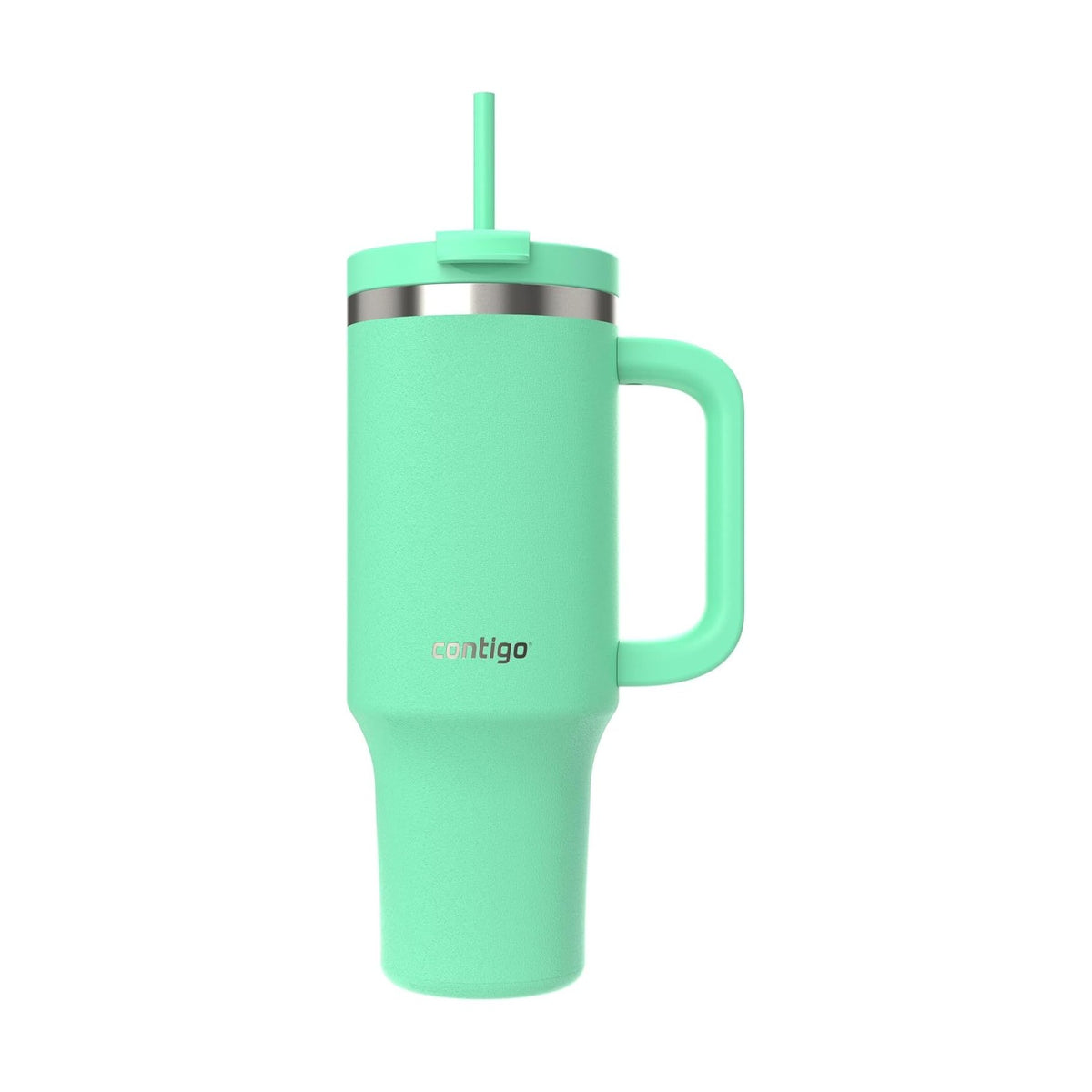 Reef colour option, a mint green Contigo 40 oz insulated tumbler with a matching straw lid