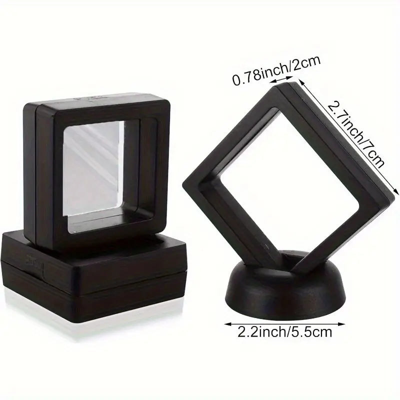 Personalized Engraved Stainless Steel Ring Keepsake – Floating Frame Gift Display